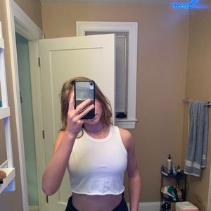Cropped white Brandy Melville tank